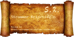 Strommer Krisztián névjegykártya